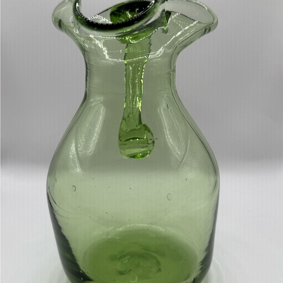 Green Glass Pitcher - Picture 3 of 6